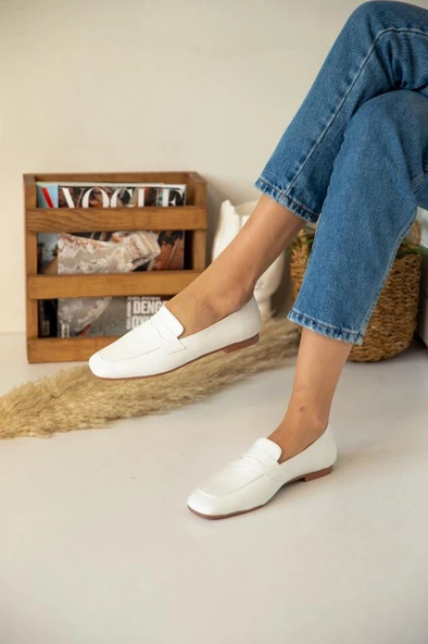 Marjinix Trendy Düz Tokalı Kadın Babet Ayakkabı - 3