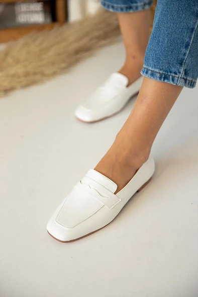 Marjinix Trendy Düz Tokalı Kadın Babet Ayakkabı - 2