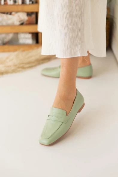 Marjinix Trendy Düz Tokalı Kadın Babet Ayakkabı - 12