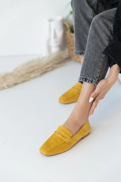 Marjinix Trendy Düz Tokalı Kadın Babet Ayakkabı - 5