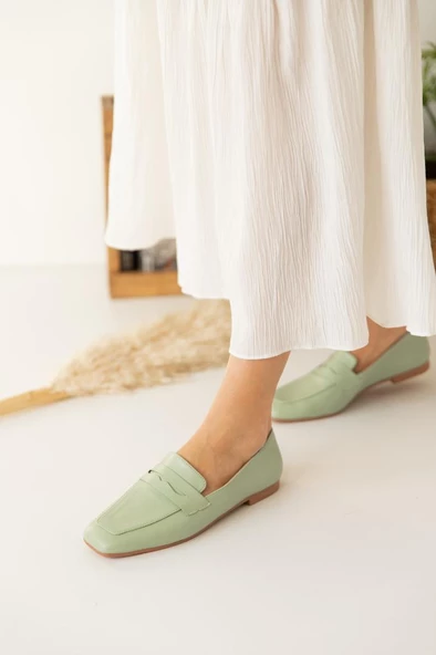 Marjinix Trendy Düz Tokalı Kadın Babet Ayakkabı - 11