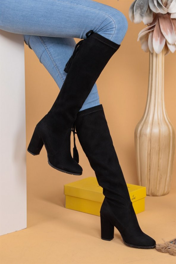 Alania Süet Siyah Renk Uzun Çizme - 2