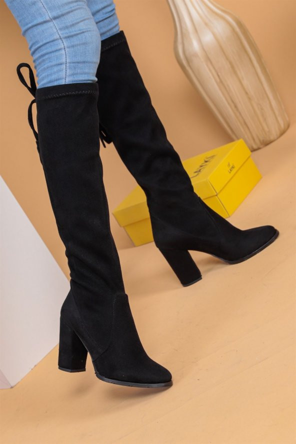 Alania Süet Siyah Renk Uzun Çizme - 3