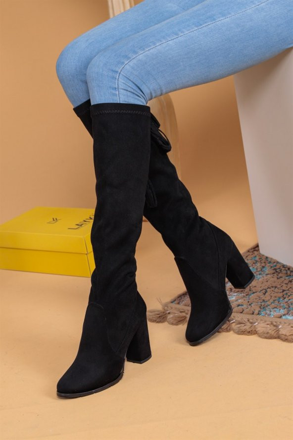 Alania Süet Siyah Renk Uzun Çizme - 4