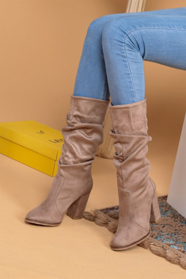 Alamia Bej Renk Kadın Çizme - 6