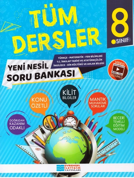 EVRENSEL 8.SINIF TÜM DERSLER KONU ÖZETLİ SORU BANKASI