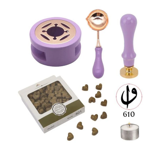 Davetiye Mum Mühürü Uygulama Seti Lavanta Renk 610 Elif Vav ürün görseli