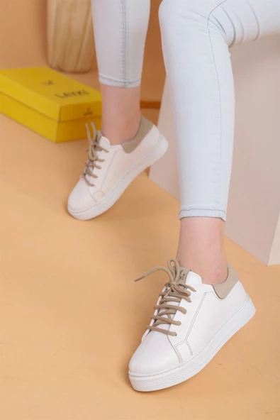 Rocc Beyaz Bej Kadın Spor Ayakkabı