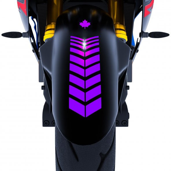Moto Rider 4lü Sticker Seti Patlıcan Moru İç Dış Jant Şeridi Kask ve Çamurluk Çınar Extreme - 4