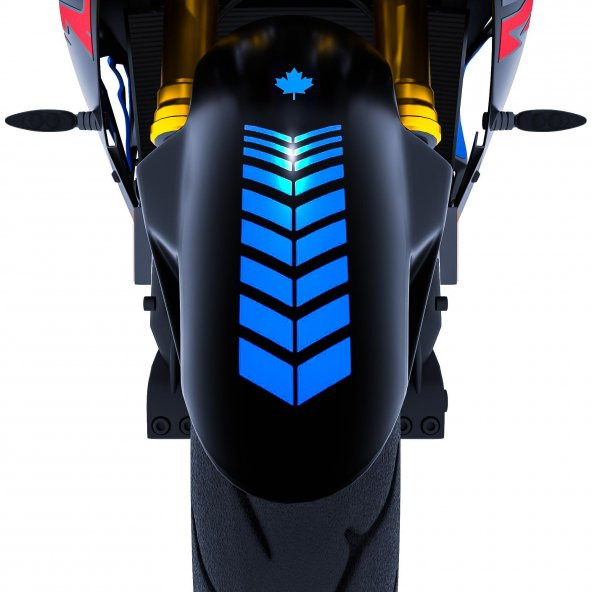 Moto Rider 4lü Sticker Seti Azur Mavi İç Dış Jant Şeridi Kask ve Çamurluk Çınar Extreme - 4