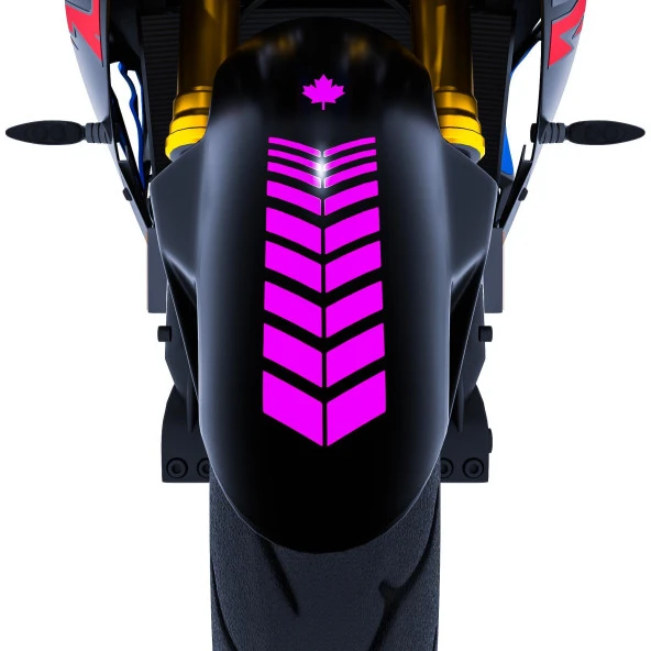 Moto Rider 4lü Sticker Seti Gül Pembesi İç Dış Jant Şeridi Kask ve Çamurluk Çınar Extreme - 4