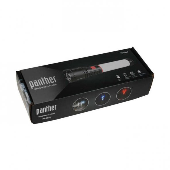 Panther 800 Lümen Led El Feneri Pt-8810 Usb Sarjlı Fener - 5