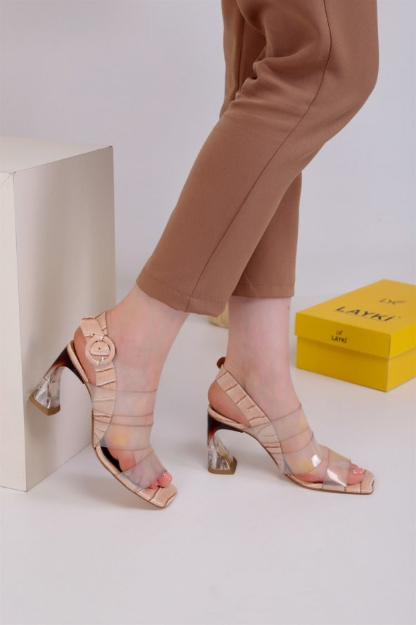 Polias Bej Renkli Kadın Topuklu Ayakkabı - 2