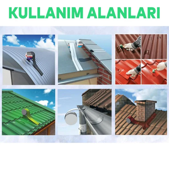 Çatı Yalıtım Baca Dibi Bandı Folyolu Ses Su Yalıtım Bant Bandı 20 cm x 10 Mt - 4