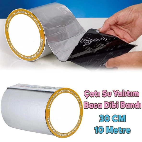 Çatı Yalıtım Baca Dibi Bandı Folyolu Ses Su Yalıtım Bant Bandı 30 cm x 10 Mt