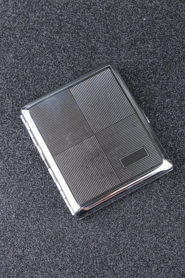Kişiye Özel Kare Gümüş Desenli Metal Sigara Tabakası