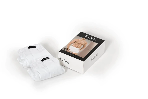 Pierre Cardin Erkek  Penye Beyaz Boxer (2'Li) - 5