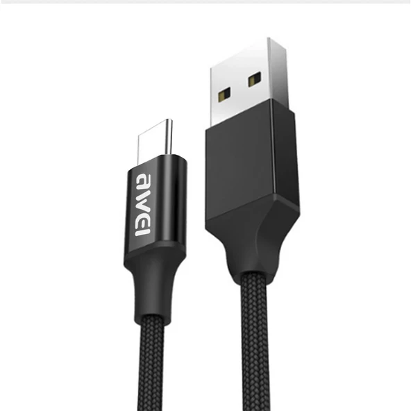 Awei Micro USB Hızlı Şarj ve USB Kablo Kırılmaz 1Mt CL-50 Siyah