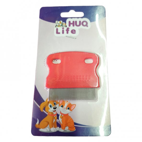Hug Life Pet Kedi ve Köpekler İçin Bit ve Pire Tarağı Kırmızı