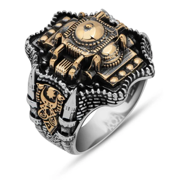 Ayasofya Cami Kebir Motifli 925 Gümüş Erkek Yüzük - Resim 2