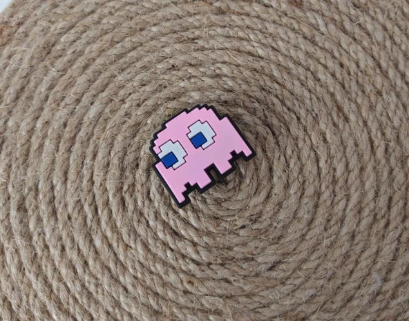 Terlik Ayakkabı Sandalet Tokası Pac Man Pinky  1 Adet Silikon Kız Erkek Aksesuar Hediye - 2