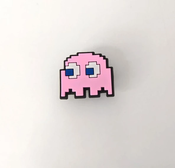 Terlik Ayakkabı Sandalet Tokası Pac Man Pinky  1 Adet Silikon Kız Erkek Aksesuar Hediye - 3