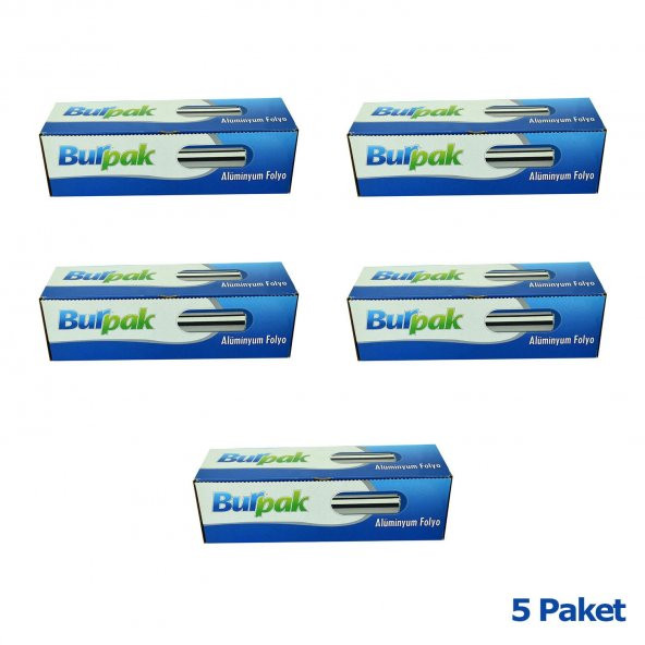 Burpak Alüminyum Folyo - 30 Cm. x 50 Metre - 10 Mikron - 5 Paket - 2