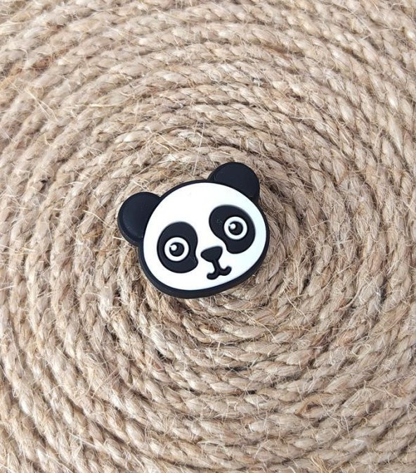 Terlik Ayakkabı Sandalet Tokası Panda 1 Adet Silikon Kız Erkek Aksesuar Hediye - 2
