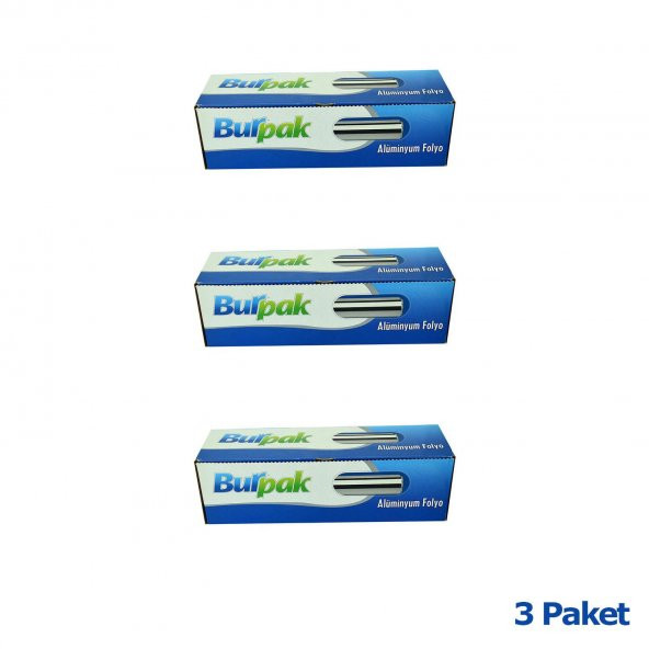 Burpak Alüminyum Folyo - 45 Cm. x 100 Metre - 10 Mikron - 3 Paket - 2