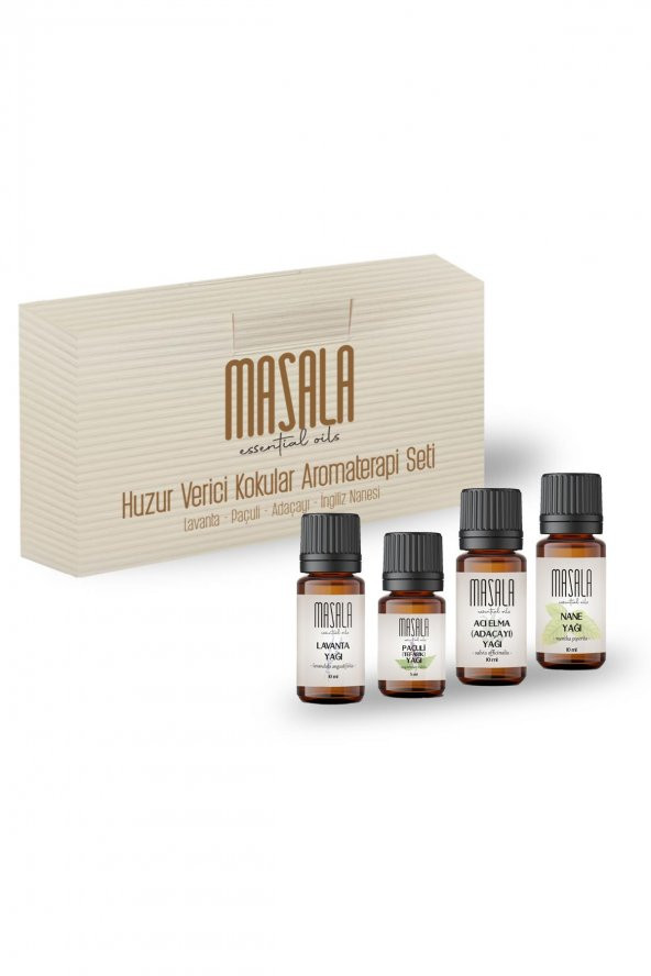 Huzur Verici Aromaterapi Seti - Peaceful Aromatherapy Kİt (Nane 10 ml -Adaçayı 10 ml - Lavanta 10 ml -Paçuli 5 ml)