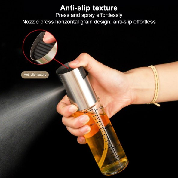 Sprey Yağdanlık HUNİ HEDİYELİ Sprey Cam Şişe Zeytinyağı, Sirke, Yağ Püskürtücü Yağdanlık 100 Ml - 6