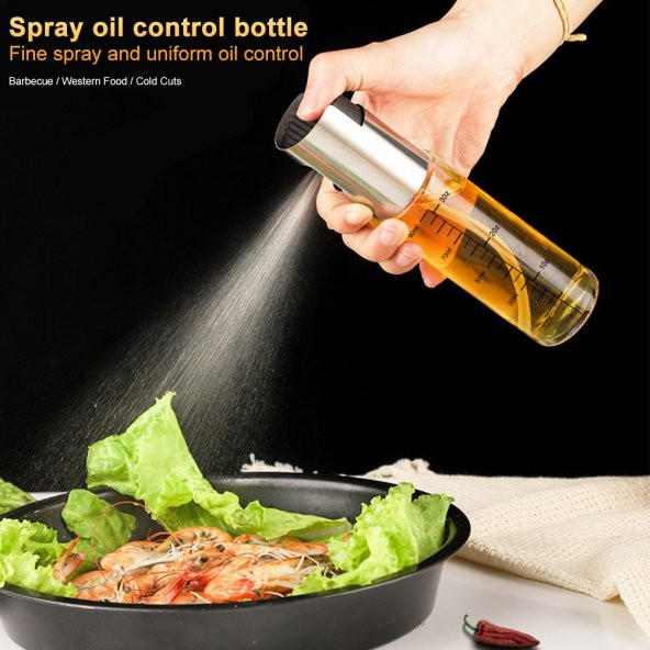 Sprey Yağdanlık HUNİ HEDİYELİ Sprey Cam Şişe Zeytinyağı, Sirke, Yağ Püskürtücü Yağdanlık 100 Ml - 7