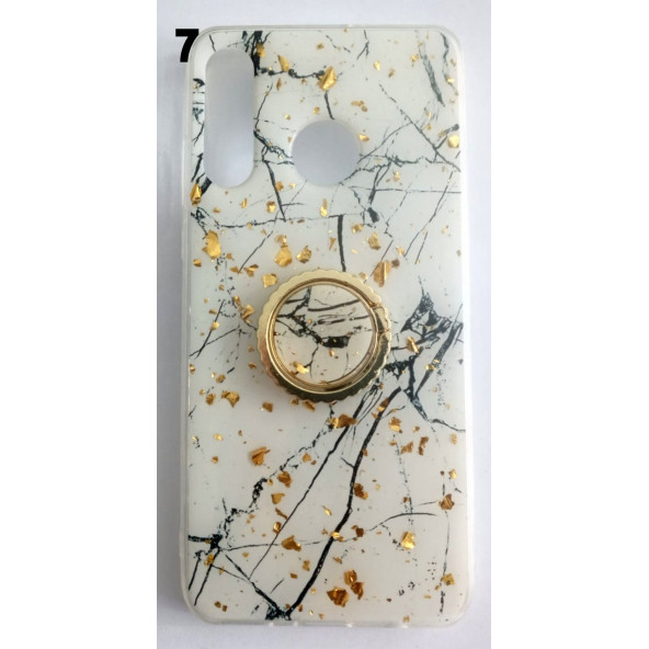 Huawei P30 Lite Yüzüklü Simli Lüks Kılıf - 7