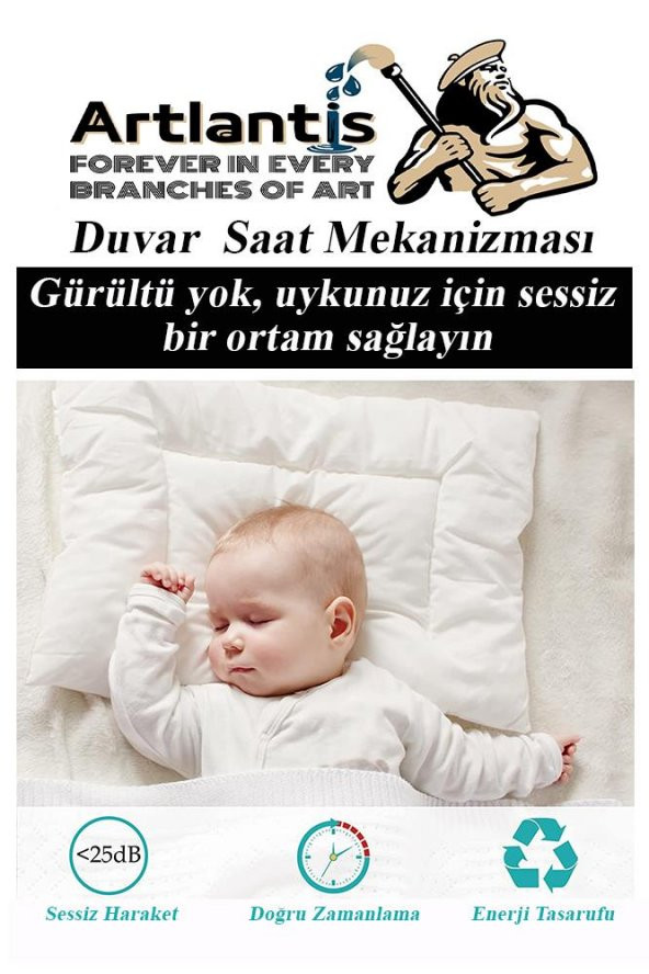 Duvar Saat Mekanizması 1 Adet 10 mm Şaft Sessiz Saat Motoru Akrep Yelkovan Okul Deney Saat Yapım - 3