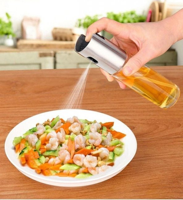 Sprey Yağdanlık Sprey Cam Şişe Zeytinyağı, Sirke, Yağ Püskürtücü Yağdanlık 100 Ml