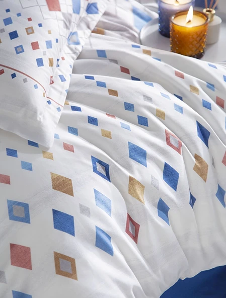 Özdilek Ranforce Tek Kişilik Nevresim Takımı-Color Silices Mavi - Resim 2