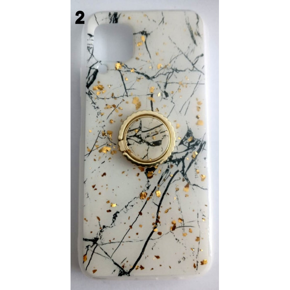 Huawei P40 Lite Yüzüklü Simli Lüks Kılıf - 2