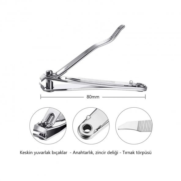 ORJİNAL Diana 2 Li Set Tırnak Makas 8 Cm Büyük Boy Tırnak Makası Manikür Törpü Seti - 3