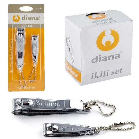 ORJİNAL Diana 2 Li Set Tırnak Makas 8 Cm Büyük Boy Tırnak Makası Manikür Törpü Seti - 4
