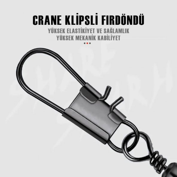 Protackle Crane Klipsli Fırdöndü 12'li No: 6 (SW145) - 3