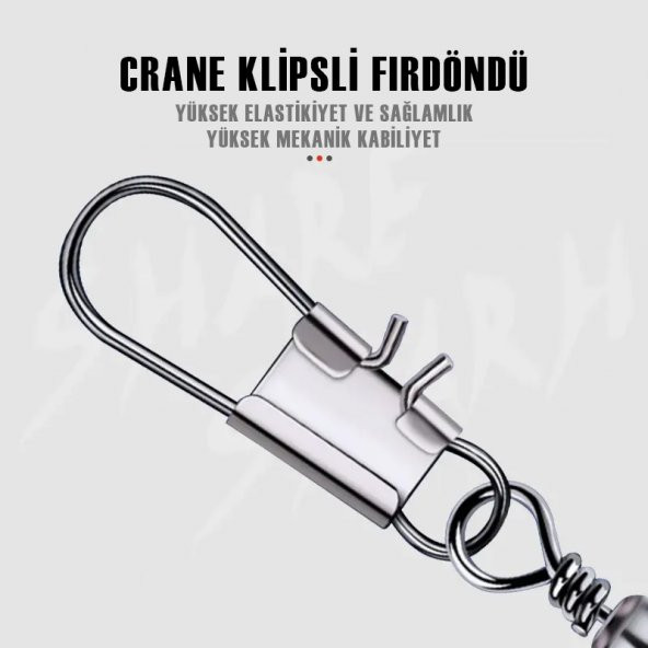 Protackle Crane Klipsli Fırdöndü 12'li No: 3 (SW145) - 2
