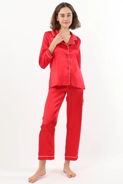 Pierre Cardin Kadın Biyeli Saten Pijama Takımı - 3