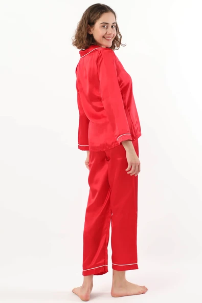 Pierre Cardin Kadın Biyeli Saten Pijama Takımı - 6