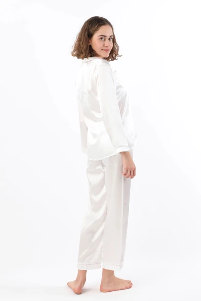 Pierre Cardin Kadın Biyeli Saten Pijama Takımı - 12
