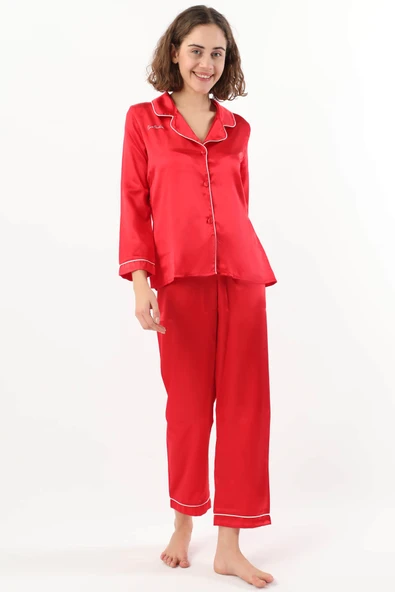 Pierre Cardin Kadın Biyeli Saten Pijama Takımı - 2