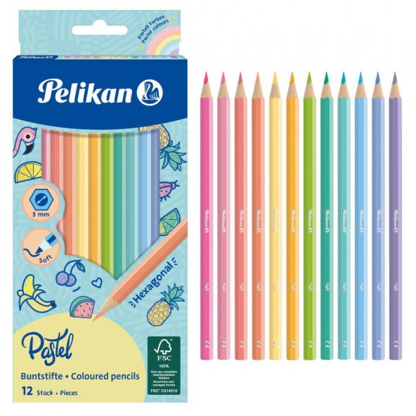 Pelikan Kuru Boya Kalemi Pastel Renkler 12li Kutu