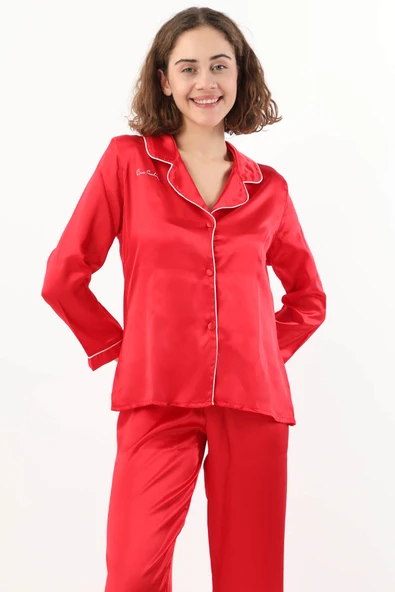 Pierre Cardin Kadın Biyeli Saten Pijama Takımı - 5