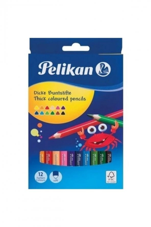 Pelikan Kuru Boya Kalemi Combino Jumbo Üçgen 12 Li