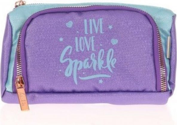 Kaukko Sparkle Plump Kalem Çantası Koyu Lila K2532