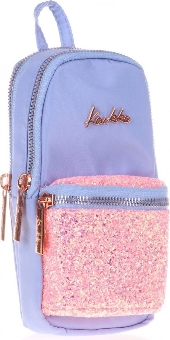 Kaukko Bright Floral Mavi Taşlı Junior Bag Çanta Şekilli Kalem Çantası